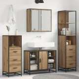 Cumpara ieftin Set de mobilier pentru baie 3 buc. Stejar Artizanal
