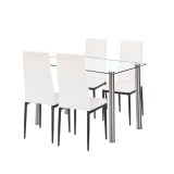 Mateo 4+1 set de sufragerie alb-negru