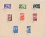 Romania 1940 serie 8 timbre Straja Tarii - Vederi stampilata pe plic