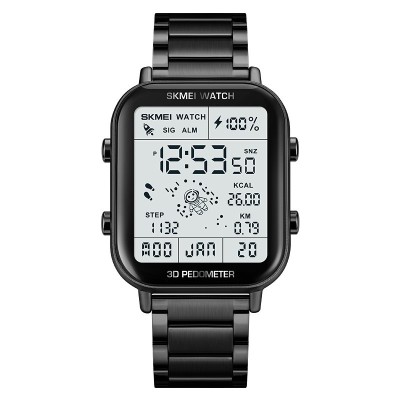 Ceas Skmei Pedometru Negru Digital Alarma Data Multifunctional foto