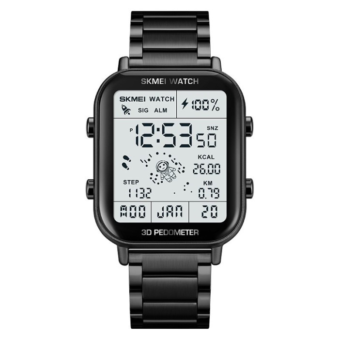 Ceas Skmei Pedometru Negru Digital Alarma Data Multifunctional