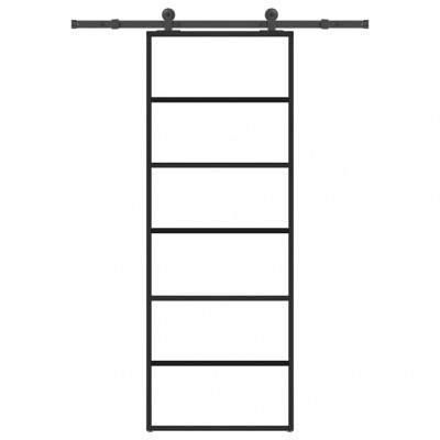 vidaXL Ușă glisantă cu set feronerie, 76x205 cm, sticlă ESG/aluminiu foto