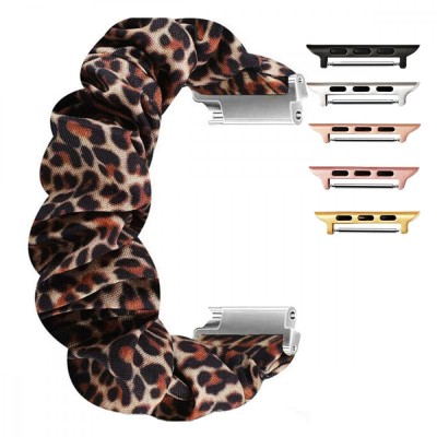 Curea textila elastica, compatibila Apple Watch 9|8|7|6|5|4|3|2|1 Series, 41mm|40mm|38mm, Scrunchies 20 foto