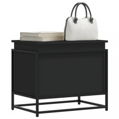 vidaXL Cutie de depozitare cu capac negru 60x40x51,5 cm lemn prelucrat 848794