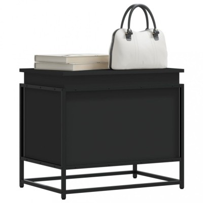 vidaXL Cutie de depozitare cu capac negru 60x40x51,5 cm lemn prelucrat foto