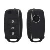 Husa Cheie Auto pentru VW / Skoda / Seat - 3 Butoane, Silicon, Negru, 43879.47, Kwmobile