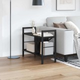 VidaXL Raft pentru cărți Stejar Negru 75 x 30 x 58,5 cm Lemn compozit 883976