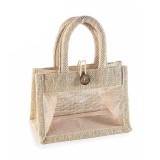 Sacosa pentru cadouri iuta natur 18x11x23 cm