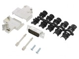 Conector D-Sub 15-Pin Tată Unghi 45&deg; Lipire Cablu Gold Flash