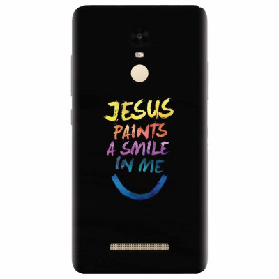 Husa silicon pentru Xiaomi Remdi Note 3, Jesus Paints A Smile In Me foto