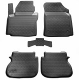 Covorase Cauciuc Premium Stil Tavita VW Caddy 2003-2019, Fara Miros, Negru