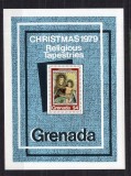 Coliță Grenada 1979 Crăciun Tapiserii Religioase Maica Domnului cu Pruncul Isus Neștampilată - A875