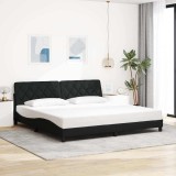 VidaXL Cadru de pat fără saltea, negru, 200x200 cm, textil