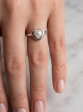 Cumpara ieftin Inel din Argint 925 Pearl Heart, cu Perla Naturala si Rama Minimalista
