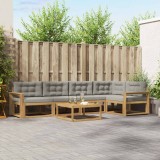 vidaXL Set de canapele de exterior 6 pcs Alb și gri deschis 3386485