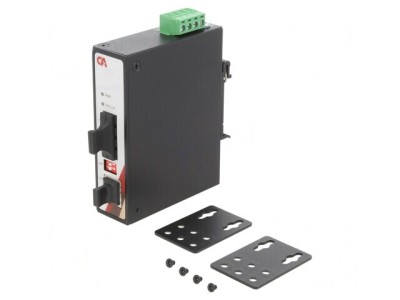Convertor Media Gigabit Ethernet Fibră Optică Monomod 12-48VDC foto