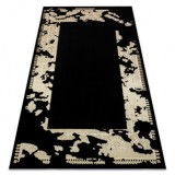 Covor ALLURE 1965 Cadru - Structural, elegant, glamour negru / aur , 80x200 cm