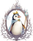 Sticker decorativ, Pinguin Rege, Alb, 73 cm, 1277STK-4