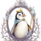 Sticker decorativ, Pinguin Rege, Alb, 73 cm, 1277STK-4