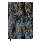 Carnet Notițe A5, Modele Croco, 80 File, Copertă PU Moale, Negru-Argintiu, Oem