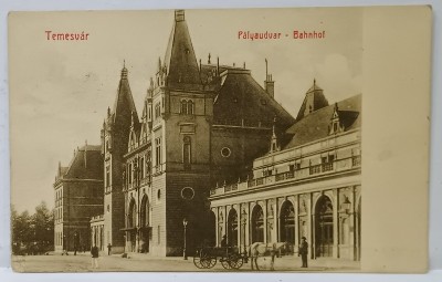 TIMISOARA , GARA , CARTE POSTALA ILUSTRATA , 1910 foto
