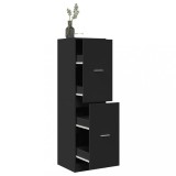 vidaXL Dulap de farmacie, negru, 40x41x144,5 cm, lemn prelucrat