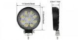 Proiector LED auto offroad 27W 12V-24V rotund
