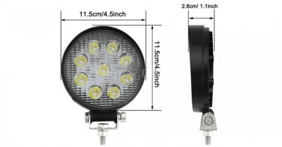 Proiector LED auto offroad 27W 12V-24V rotund foto
