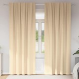 Perdele cu perdele 2 pcs Crem 245 x 140 cm Poliester