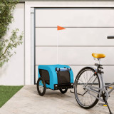 VidaXL Remorcă bicicletă animale companie, albastru/negru, oxford/fier