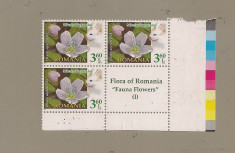 2012- Flora Romaniei 1 - 3,60 lei in bloc de 3+vigneta coala posta foto