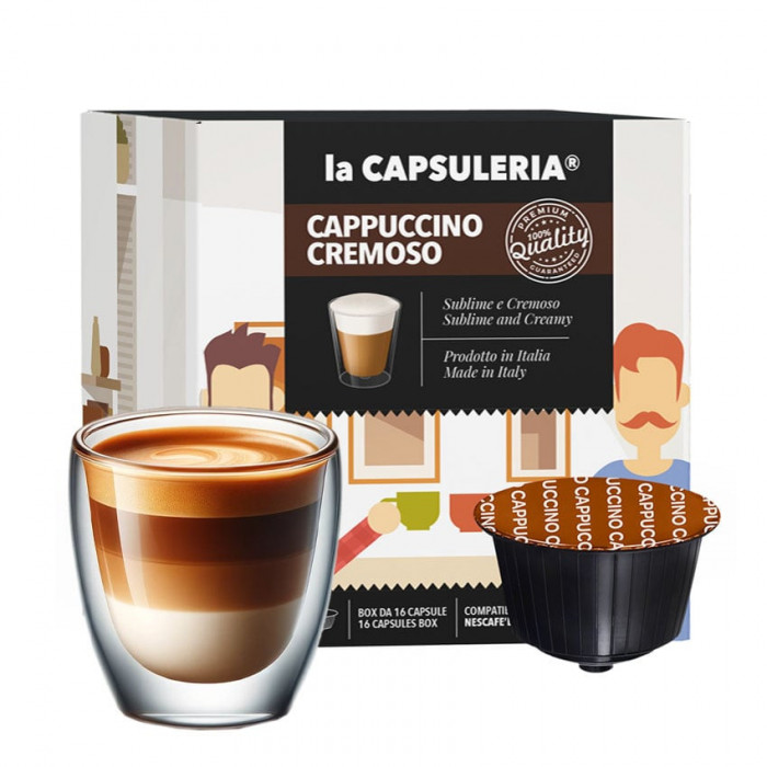Cappuccino, 16 capsule compatibile Dolce Gusto, La Capsuleria