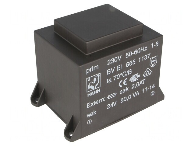 Transformator &Icirc;ncapsulat 50VA 230VAC 24V PCB