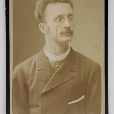 FOTOGRAF MARTIN , MONTPELLIER , TANAR CU OCHELARI , FOTOGRAFIE TIP C.D.V. , SFARSITUL SEC. XIX