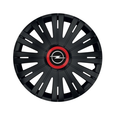Set 4 capace roti Negre Cu Inel Rosu Active R16 pentru gama auto Opel foto