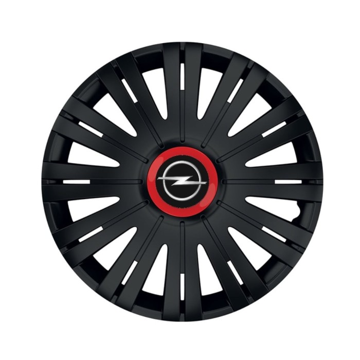 Set 4 capace roti Negre Cu Inel Rosu Active R16 pentru gama auto Opel