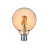 Bec LED filament G95 6W E27 2200K, auriu, Novelite