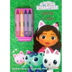 Gabby&#039;s Dollhouse. Coloram cu Gabby. Carte de colorat cu 4 creioane cerate - Litera