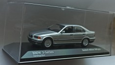 Macheta BMW seria 3 4 usi (E36 Pisicuta) 1991 silver - Minichamps 1/43 foto