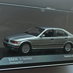 Macheta BMW seria 3 4 usi (E36 Pisicuta) 1991 silver - Minichamps 1/43