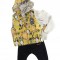 SET COMPLEU HAINE COPII,DIN BLUZA,VESTA SI PANTALONI,model yellow cats,marime 68