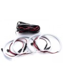 Kit Angel Eyes LED Cotton BMW E46 Facelift 2001-2005, Far ZKW Xenon, 4x131mm, Alb Uniform, Canbus, Instalare Usoara