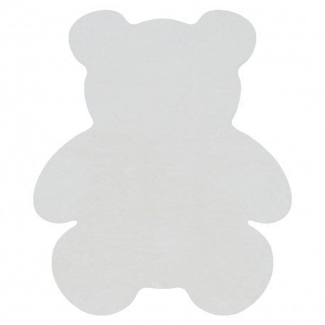 Covor lavabil modern SHAPE 3146 Ursuleț shaggy - fildeş, antiderapant, 80x96 cm