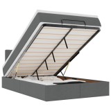 Cumpara ieftin Pat otoman cu saltea tesatura gri inchis 120x190 cm