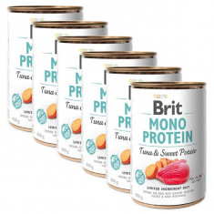 Consevă Brit Mono Protein Tuna &amp; Sweet Potato 6 x 400 g