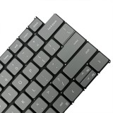 Tastatura Laptop 2-in-1, Dell, Inspiron 16 7630, 7635, P128F, P128F001, P128F003, iluminata, gri deschis, layout US