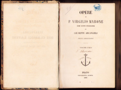 HST C2127 Opere di P Virgilio Marone 1866 Giuseppe Arcangeli foto