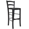 Scaun Paesana bar - cadru wenge - imitatie piele negru - 21901