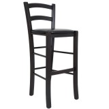 Scaun Paesana bar - cadru wenge - imitatie piele negru - 21901