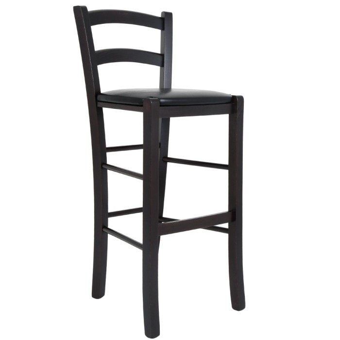 Scaun Paesana bar - cadru wenge - imitatie piele negru - 21901